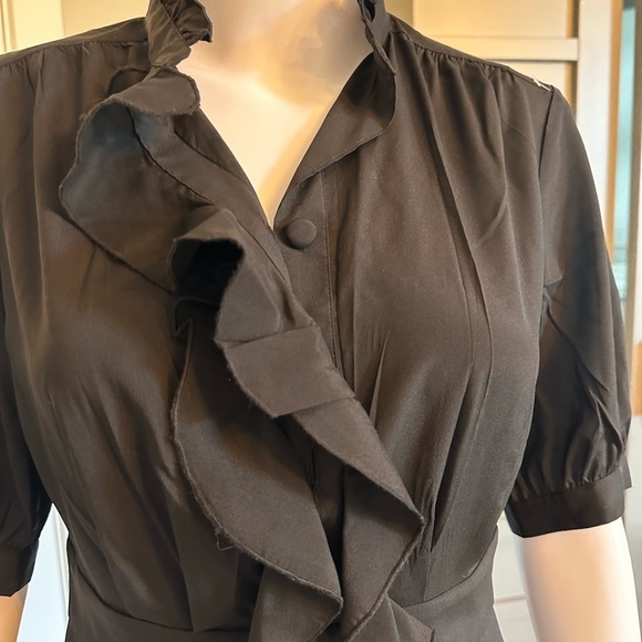 Banana Republic Factory Black Silk/Spandex Dress Size 4 - Picture 3 of 9